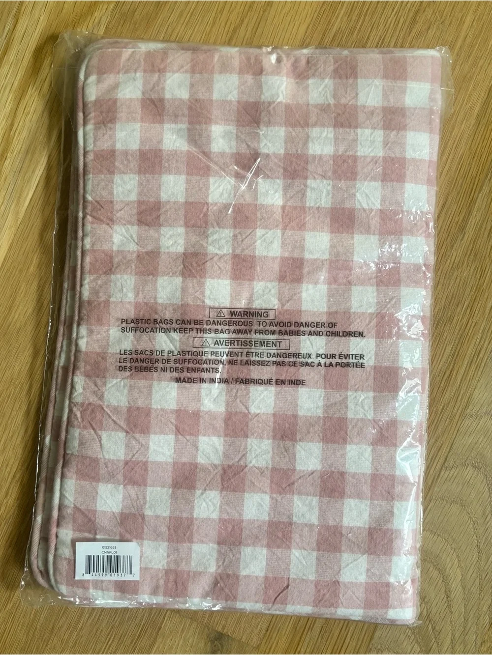 Pehr Pink Gingham Nursery Pillow Cover - Soft Pink & White